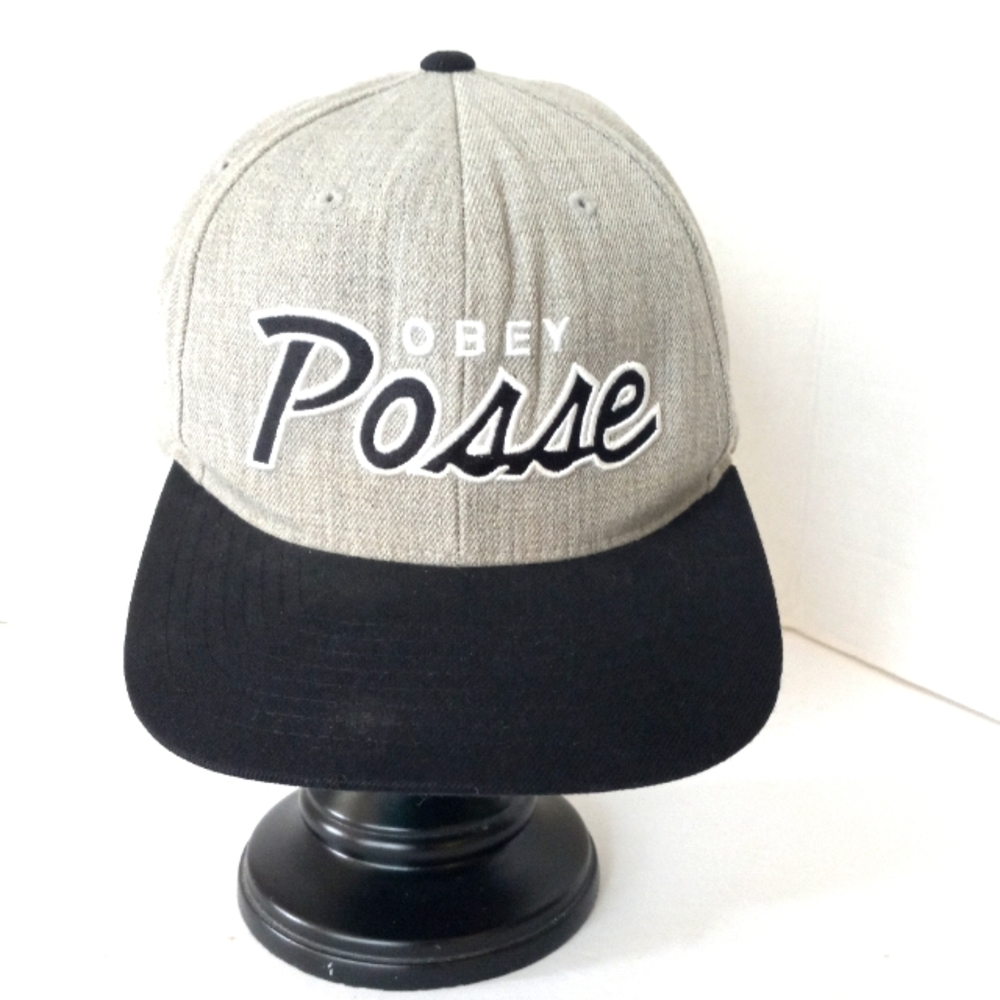 Obey Posse men's snap back black & gray hat